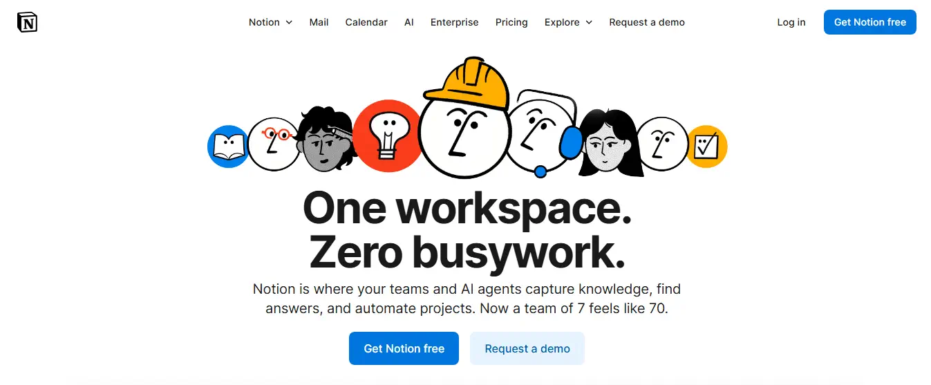Screenshot of a clean Notion project dashboard
