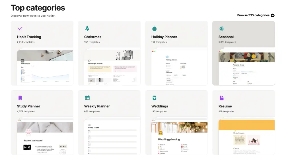 Notion's official Projects template