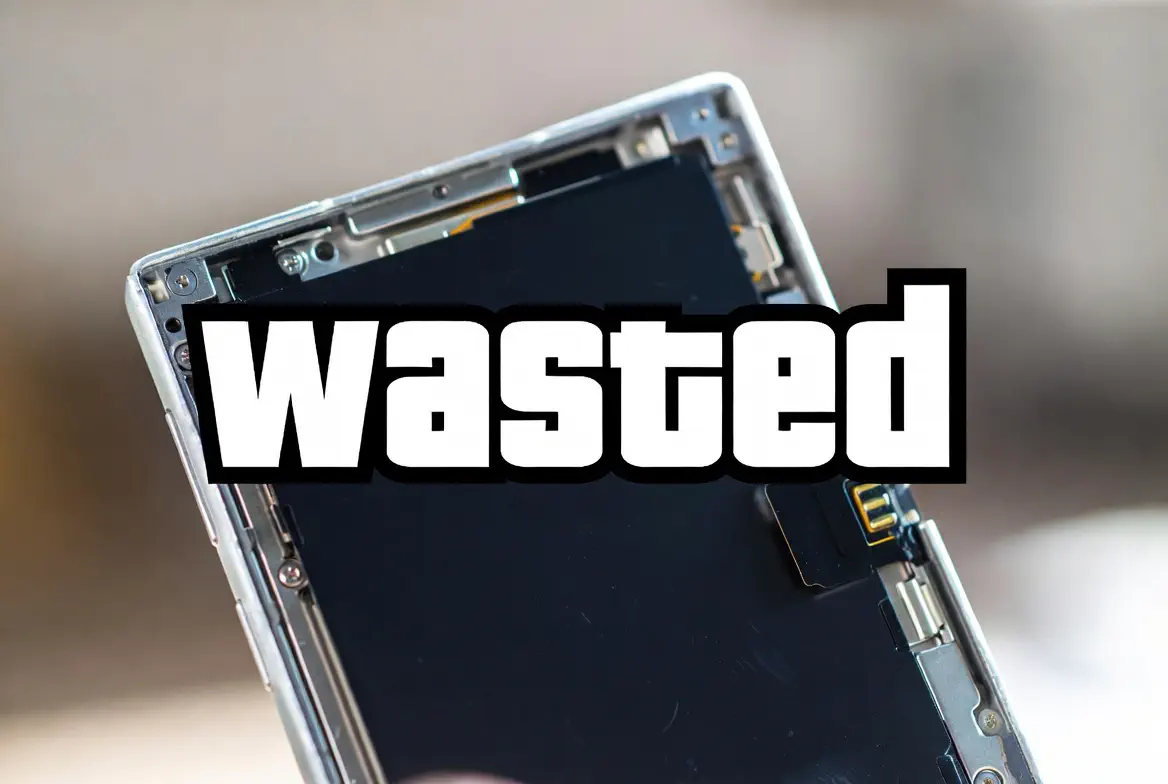 Illustration of a smartphone battery with myth-busting icons