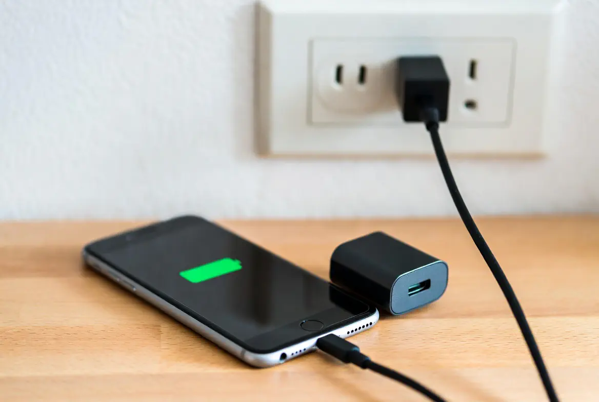 iPhone charging with a low-power adapter