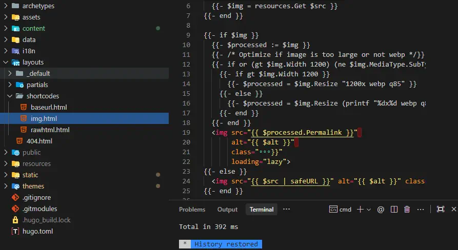 Screenshot of a custom Hugo shortcode in action on a blog post